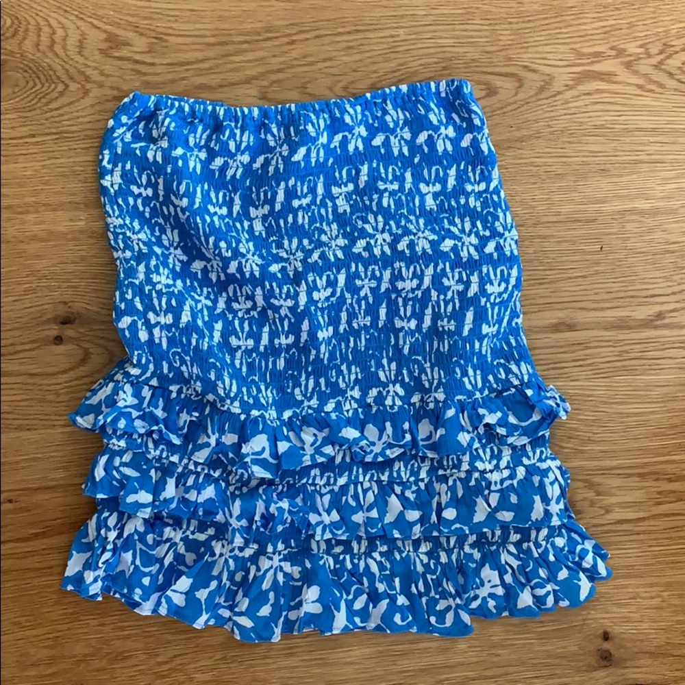 Vici dolls blue white floral skirt